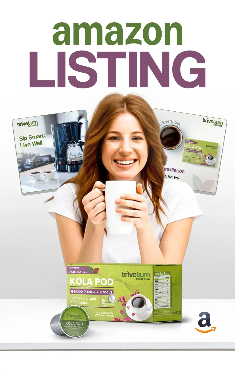 Trivetum Kola Pod Amazon Listing Images · Amazon A+ Content & Listing Design case study cover