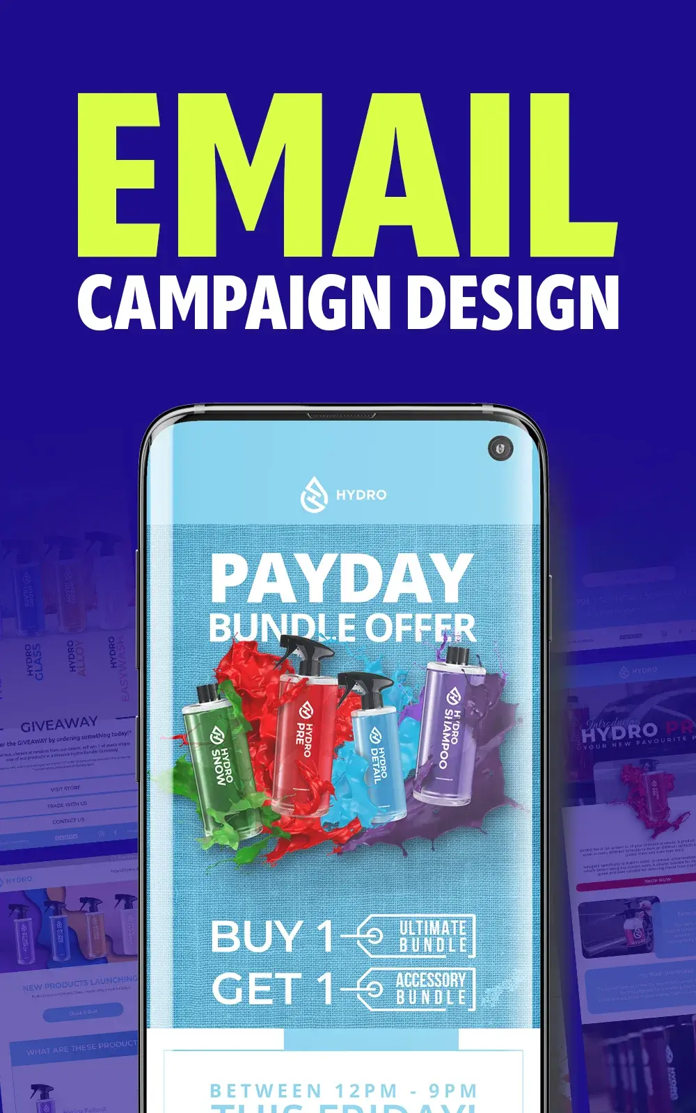 Hydro Car Care Email Campaign Design · Email Marketing Design case study cover