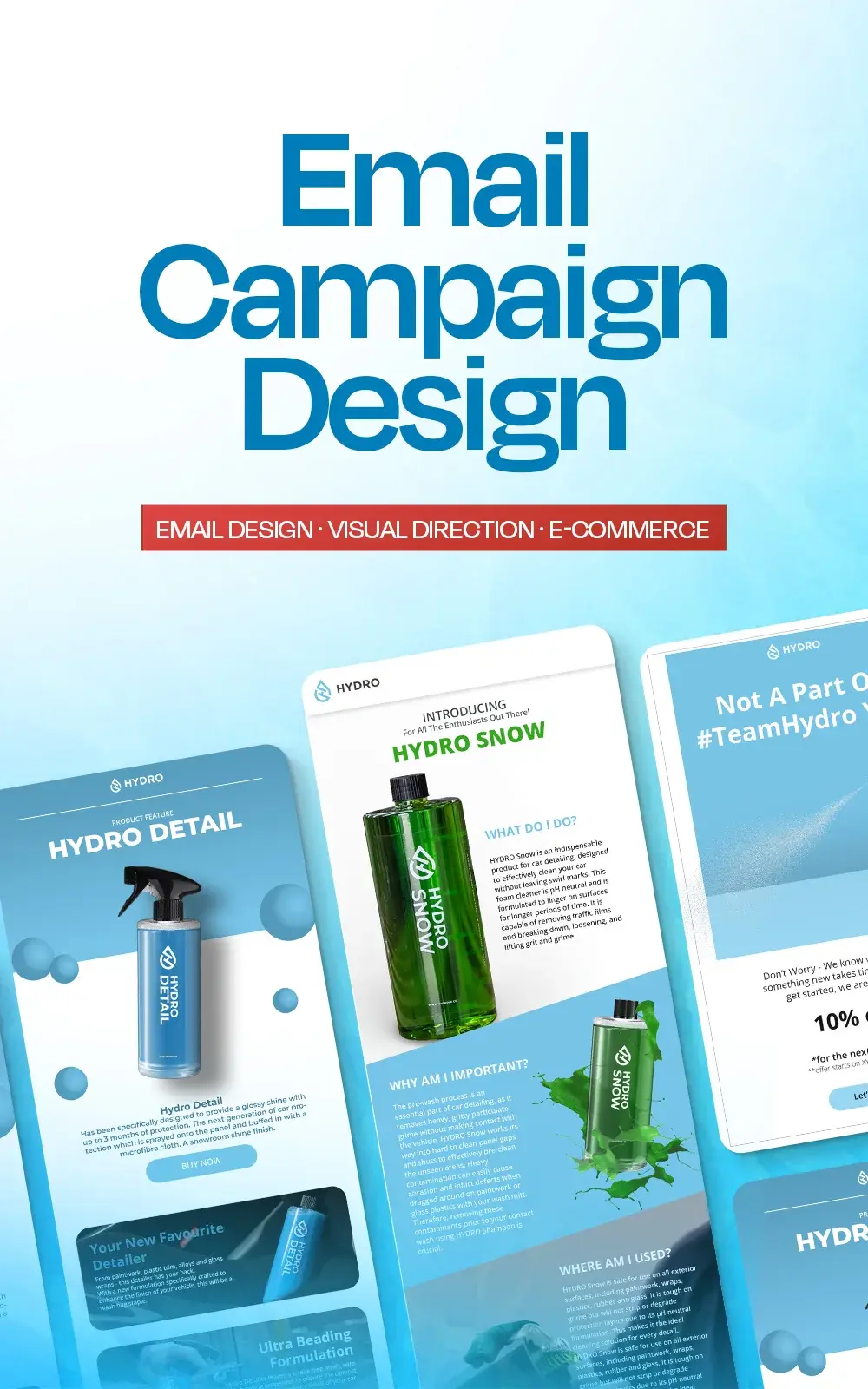 Hydro Product Launch Email Design · Email Marketing Design case study cover