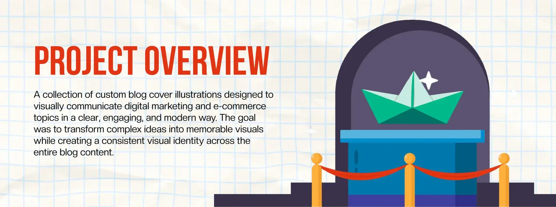Project overview: custom blog cover illustrations for digital marketing and e-commerce topics
