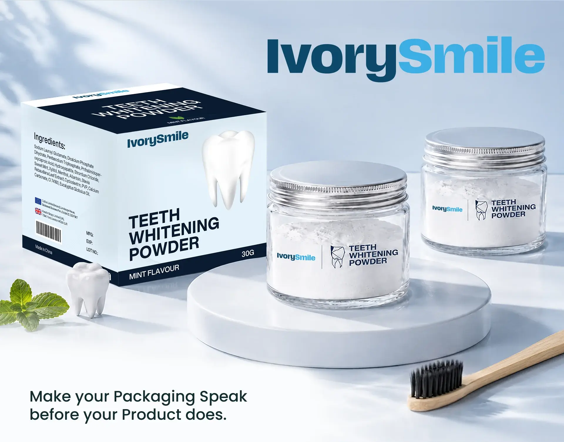 The box and two jars on a podium: make your packaging speak before your product does