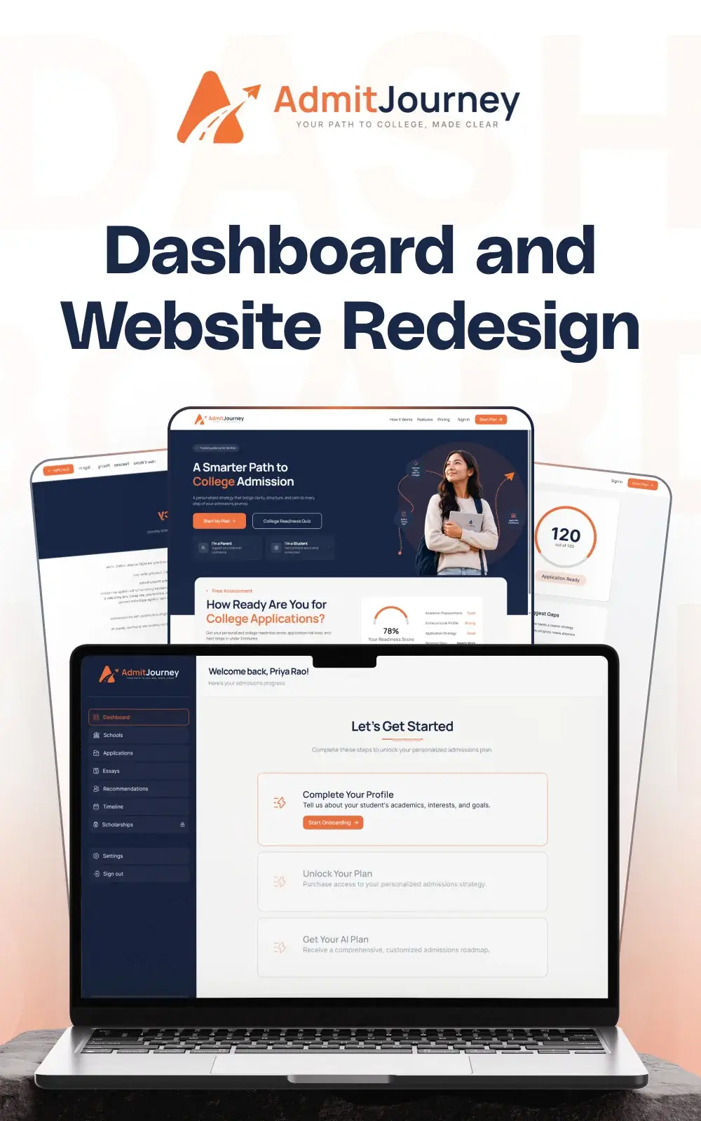 Admit Journey College Admissions Platform · UX/UI, Web & App Design case study cover