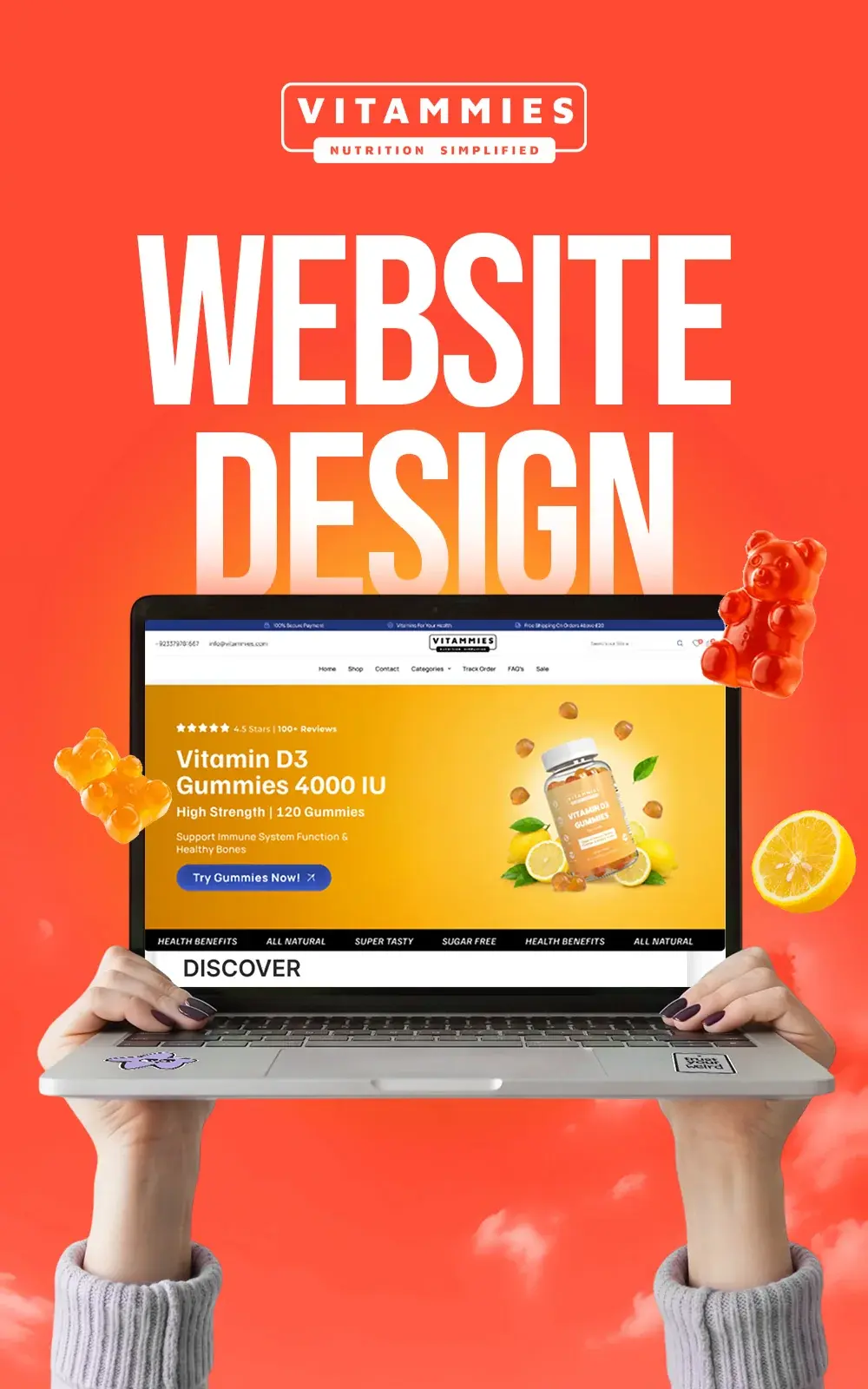 Vitammies Gummy Vitamins Ecommerce Store · UX/UI, Web & App Design case study cover