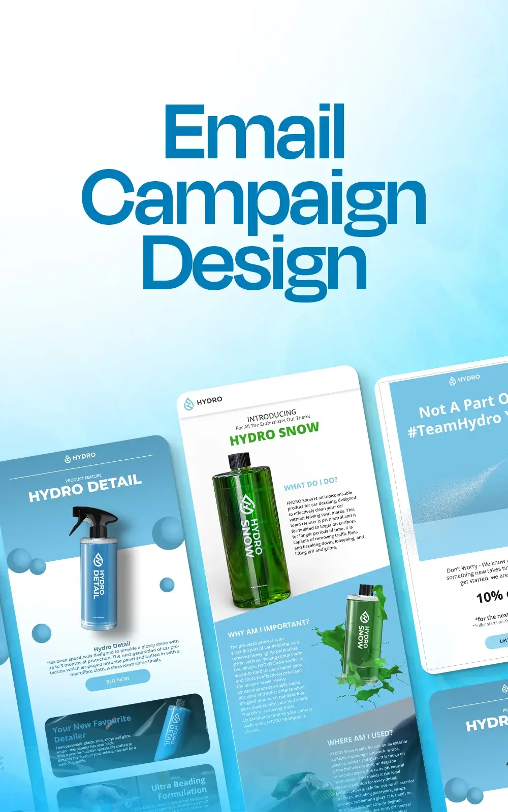 Hydro Car Care Email Campaigns · Email & Marketing Design case study cover