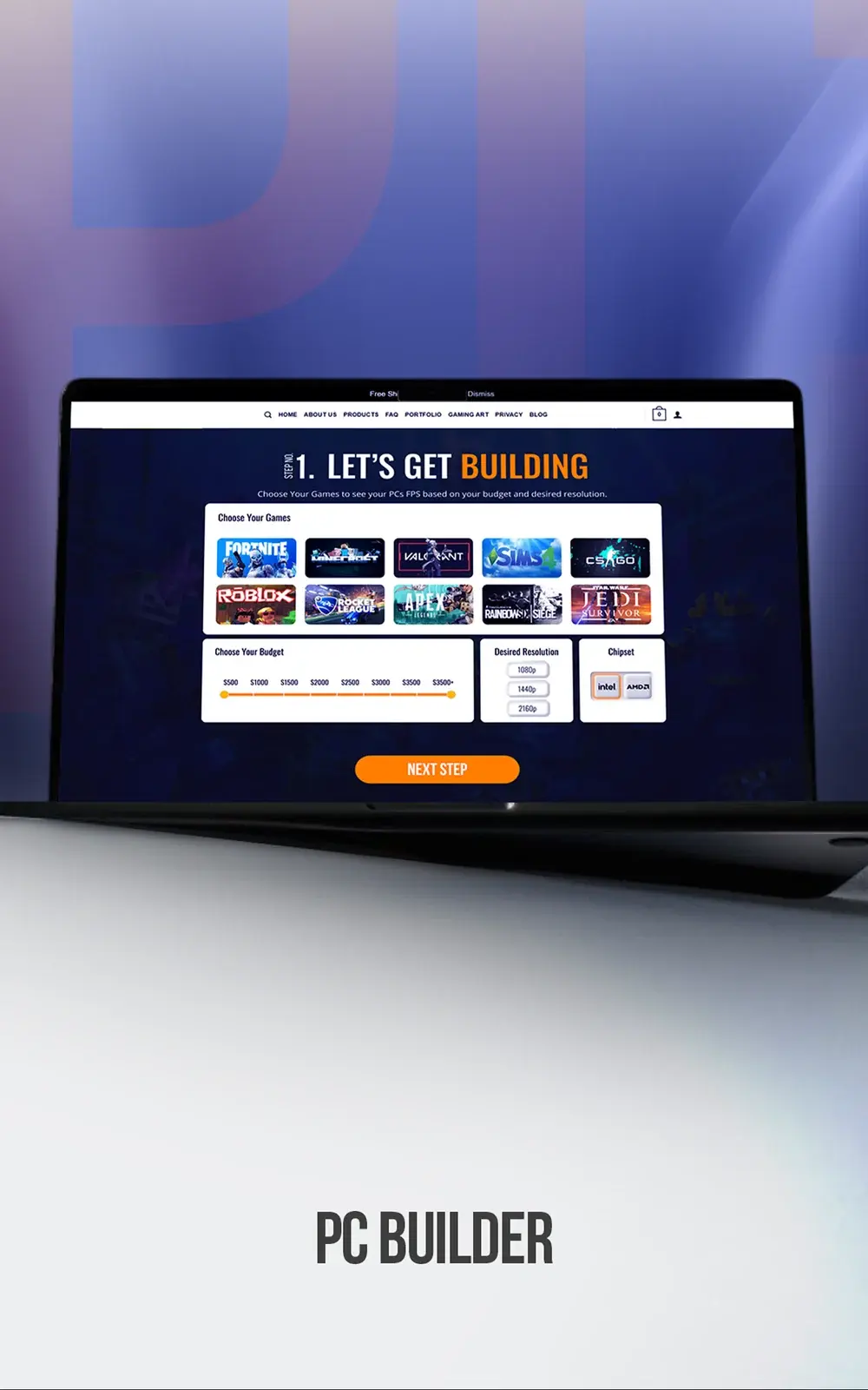 Dangineers PC Builder Configurator Website cover